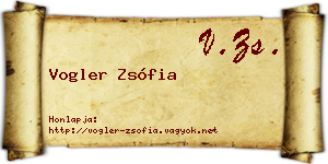 Vogler Zsófia névjegykártya